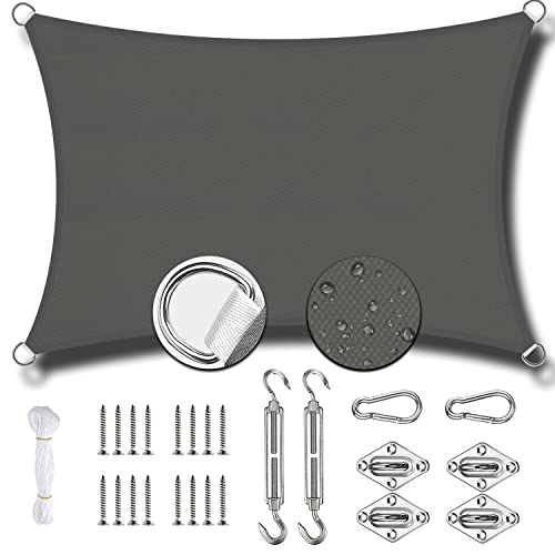 Toldos y Velas para Patio 6x6m, Toldo Resistente y Transpirable, 95% Protección Rayos UV, con Kits de Montaje para Exterior, Jardín, Terrazas - Gris Oscuro Cover