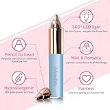 iMusthav Eyebrow Hair Remover Trimmer for Women – Painless Flawless Facial Hair Removal Electric Razor & Epilator for Eyebrow, Nose, Ear – 18K Gold-Plated, Hypoallergenic Portable, Precise, LED Light - Image 2