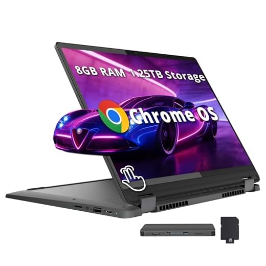 Lenovo Flex 5i Chromebook Plus 14" WUXGA Touchscreen 2-in-1 Laptop, Intel Core i5-1334U, 8GB LPDDR4x, 1.25TB Storage (256GB SSD+1TB Docking Station), Backlit Keyboard, FHD Camera, Chrome OS, Gray