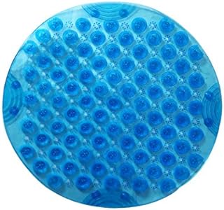 Circle Shower Mat,Round Non-slip Bathroom Mat With Suction Cup Smooth Surface,Comfortable Massage Function,Children's Pink Shower Mat,With Drain Hole Machine Washable