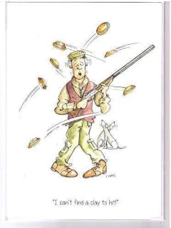 Farm Cottage Brands I can't find a clay to hit! A5 Clay Pigeon Shooting Greeting Card with envelope - blank inside for your own message (AC20)