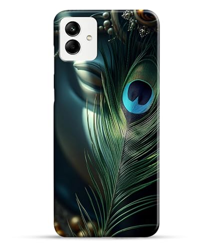Image of Lord Krishna Mor Pankh Printed Hard Back Case Cover Compatible for Samsung Galaxy A04 | A04E | Samsung A04 | A04E (Multicolor) - D1663