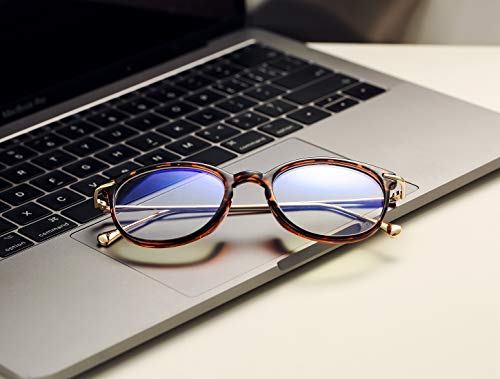 Image of COASION Blue Light Blocking Glasses for Women Vintage Round Anti Blue Ray Computer Game Eyeglasses Small Face