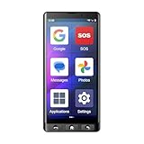 Maxcom MS601 Smartphone para personas mayores Android 14 de 64 GB con pantalla de fuente grande, pantalla HD de 6 pulgadas, botón de asistencia SOS y compatibilidad con audífonos sin contrato y
