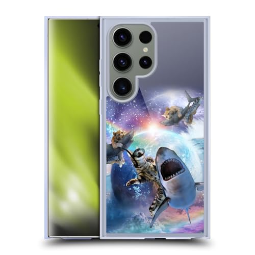 Coque Samsung S24 Ultra chat espace requin évitez les rayures au quotidien