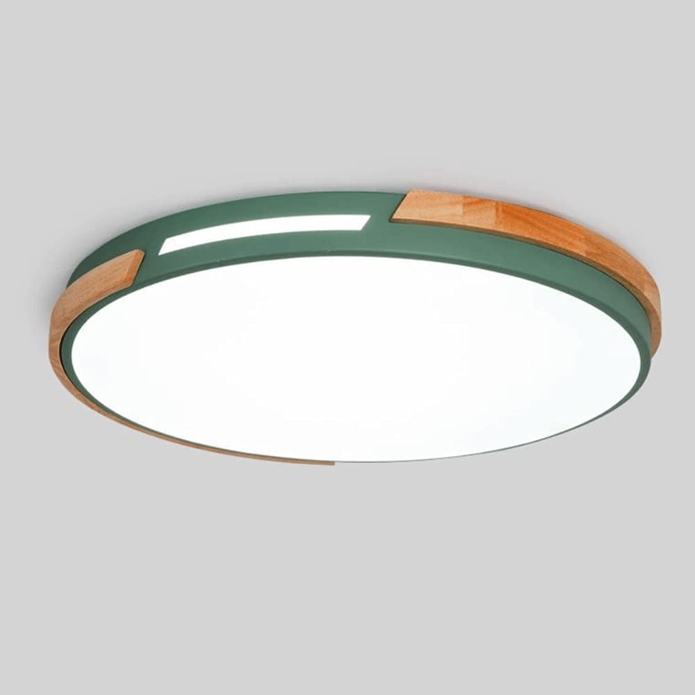 Plafonnier LED moderne minimaliste en bois noble vert 40 cm