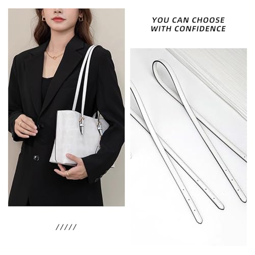 Image of Jiesinlov 2 Pcs Bag Microfiber Leather Strap Replacement Shoulder Straps for Mollie 25 Tote Handbag(White)