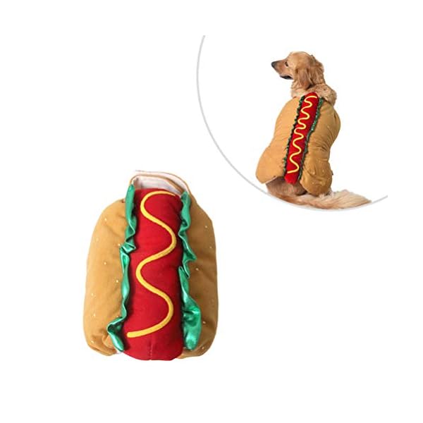 Baluue hot dog costume- pet warm costume, funny pet dog cat clothes for halloween christmas dress up - image 4