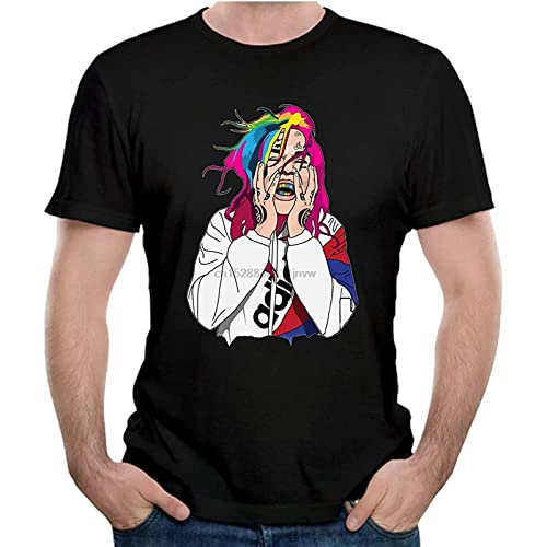 Photo de 6Ix9Ine T Shirt Tekashi69 Rapper Tees 3D Print Tees Summer Breathable Black L