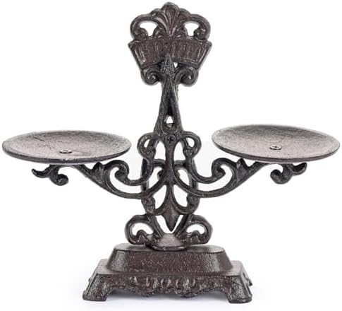 Sungmor Vintage Cast Iron Candle Holder - Rustic Double Tray Disp...