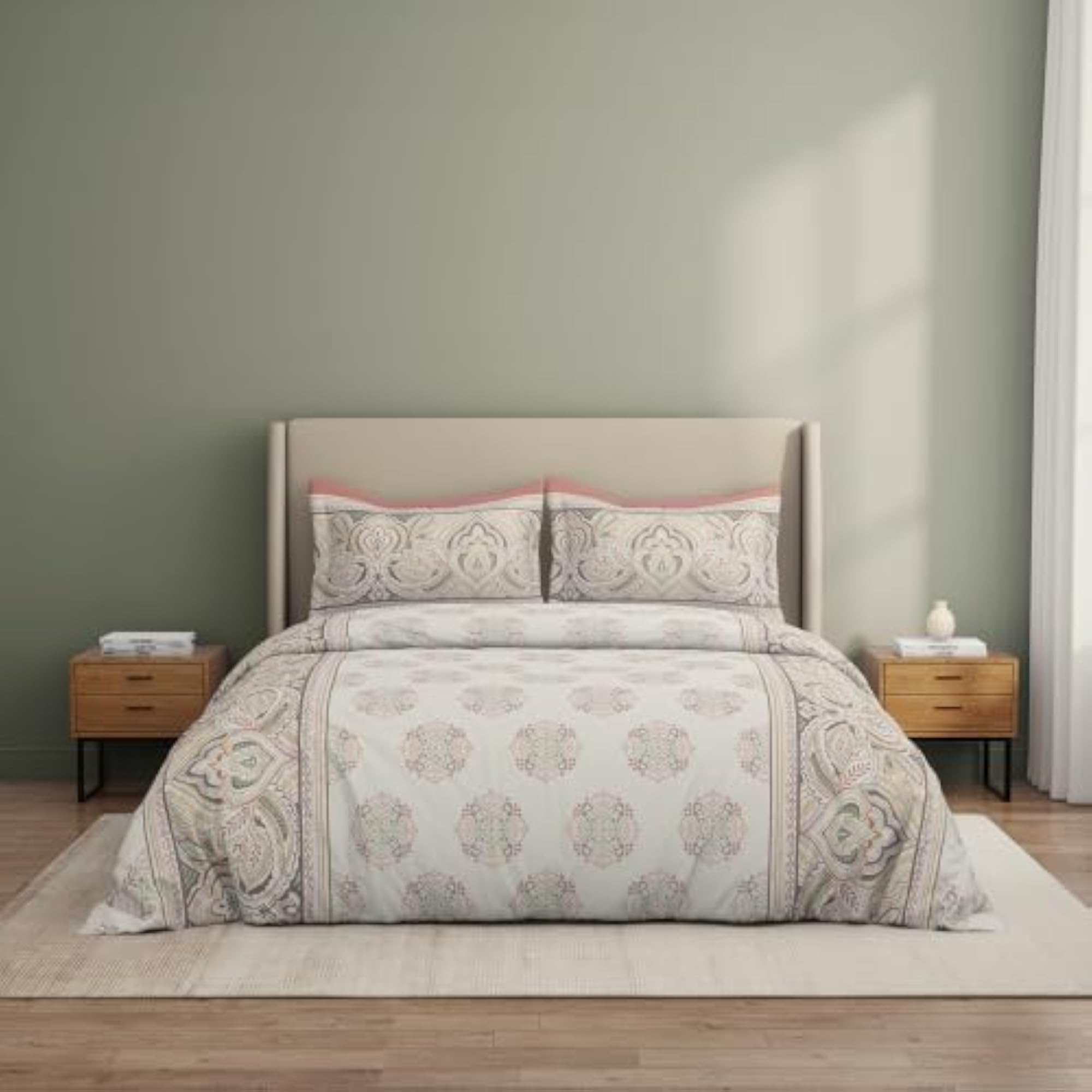 Riva Polycotton Double Bedsheet with 2 Pillow Covers