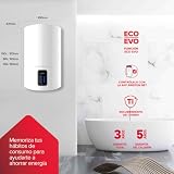Ariston Lydos WiFi 100 Litre Vertical Electric Water Heater with Touch Screen 47 x 47 x 88.5 cm Electric Boiler with EVO-ECO and Waterplus for Water and Energy Saving, Class B - 5