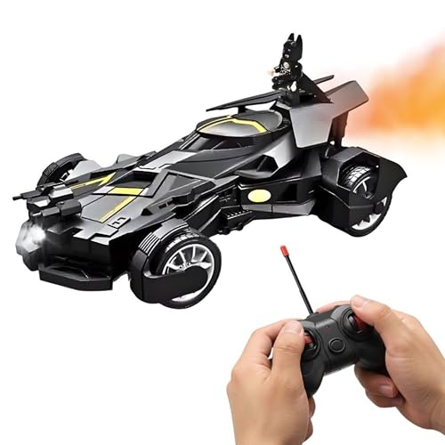 Image of Remote Control Car Toy for Kids | High Speed Remote Control with Mist Spray, LED Lights Vehicle |Rechargeable Super Hero Cars Spray Smoke Car for Boys, Adults