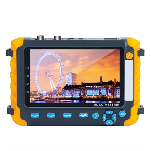 CCTV Tester,Portable Camera Tester, IV8W Monitor AHD TVI CVI CVBS CCTV with UTP Test Tool and VGA Input Portable Battery-Powered DC12V Out Cam Monitor for Analog Security Camera