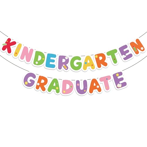 PartyWoo Class of 2026 Rainbow Graduation Banner Decorations 1pcs Colorful 2026 Hanging Congrats Grad Party Banner Supplies for Kids Children Preschool Kindergarten Graduation Party Decorations