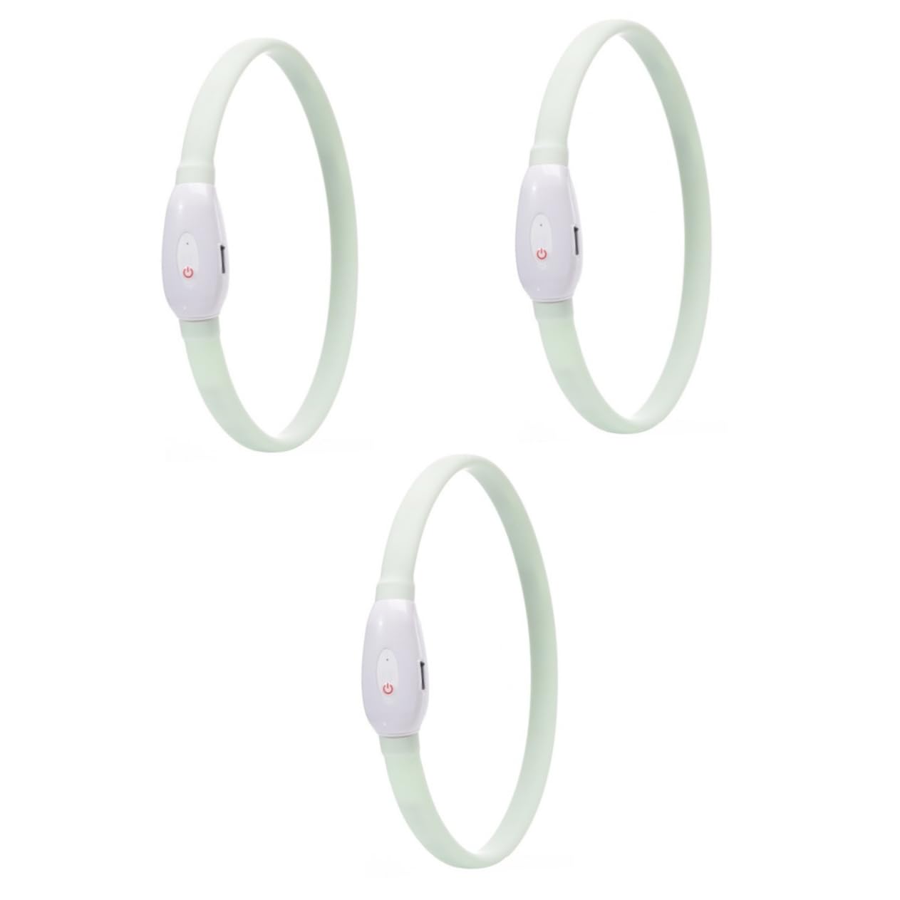 Angoily 3 Juegos Collar De Brillo para Mascotas Collar Perro Pequeño Luz Intermitente Batería Integrada USB