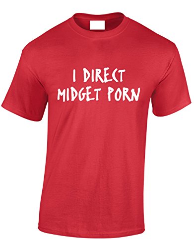 Image of Crown Designs I Direct Midget Porn Funny Rude Humor Gifts for Men T-Shirts Tops - Red/X-Large