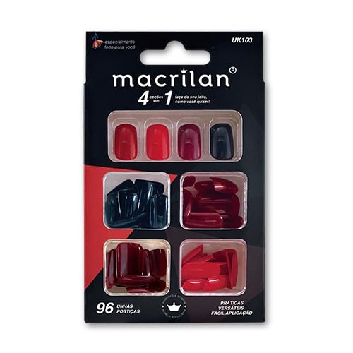 Kit de Unha Postiça (com 96 pçs) 4 cores Macrilan - UK103