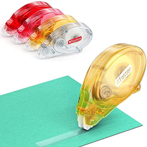 Xfasten Double Sided Tape For Scrapbooking, 8Mm X 30Ft 4-Pack Multicolor Adhesive Tape Roller Runner, Jam-Free Craft Tape Ideal Scrapbook Album Kit #TOP24