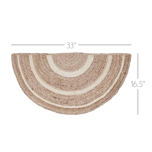 Tapete semicircular 16.5x33 pulgadas natural y crema miniatura 3