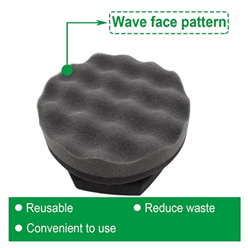 Image of Tire Dressing Applicator 3 Pack Tire Shine Applicator Pad Durable & Reusable Hex-Grip Tire Dressing Applicator Pad for No Slip No Mess & Easy Use Black O-019-BK-3pcs