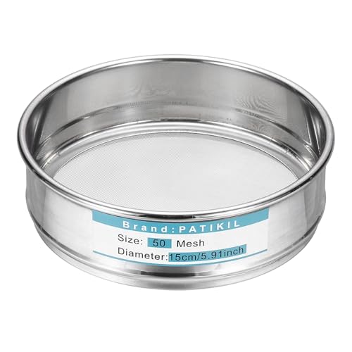 PATIKIL Lab Sieve 50 Mesh 0.35mm 5.9"/15cm Diameter Sifting Screen