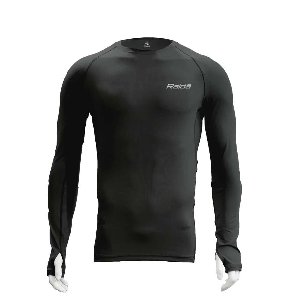 RaidaRaida High Performance Base Layer with Advance Freshness & Anti-Bacteriol Technology | Top (3XL) Black