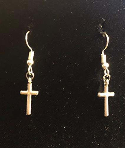 Silver Plated Cross Necklace Set with Earrings 18" Chain Gift Boxed3