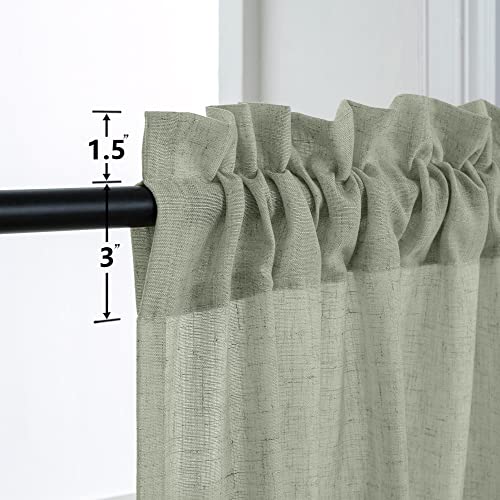 Sage Green Sheer Curtains 54 Inch Length For Bedroom 2 Panels Set Rod Pocket Light Filtering Soft Linen Light Green Curtains For Windows Kids Playroom Gaming Baby Room Bathroom Country Farmhouse Decor #TOP7