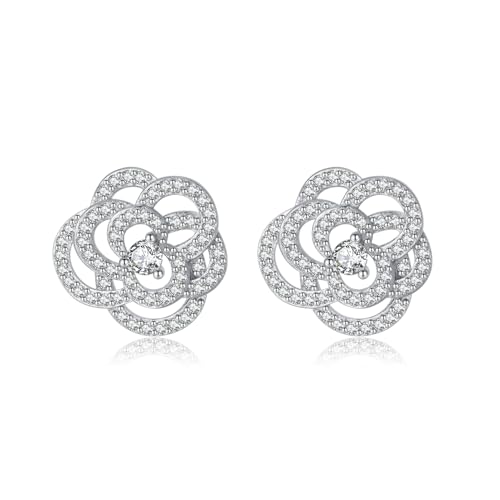 Boucles d'oreilles argent sterling 925 anti-allergie zircone cubique 1,5cm