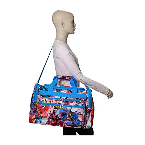 World Traveler Animal Prints 19-inch Duffel Bag, Blue Trim Butterfly3