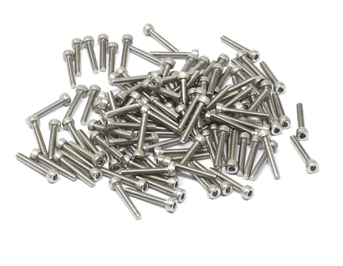 Image of iexcell 100 Pcs M2.5 x 16mm Thread Pitch 0.45 mm Stainless Steel 304 Hex Socket Head Cap Screws Bolts Kit
