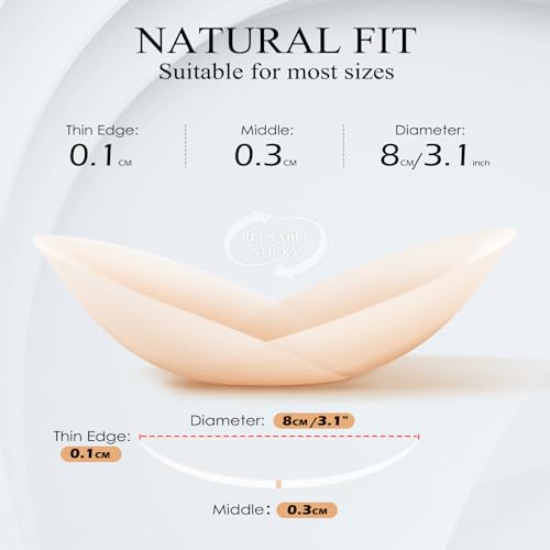 Image of Trifabricy Nipple Covers for Women, 2 Pairs Reusable Sticky Bra with Lift | 2 Pairs Value Set, Ultra-Thin Invisible Design, Strong Adhesive & Reusable, Lift & Push Up Effect, Skin-Friendly Silicone