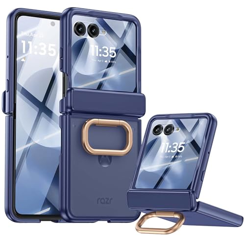 MistWorld - ���g���[�� Razr 60 / 50 �Ή� �����O�X�^���h �P�[�X �q���W�ی� �t�B������̌^ �T�u��ʕی� �}�b�g���� �e���^�b�` �Ռ��h�~ �X�����t�B�b�g ���ׂ�~�� (�����O�z���_�[, �u���[, Motorola Razr 6