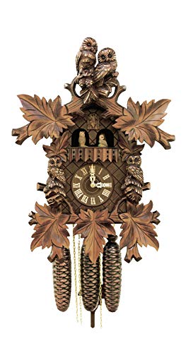 Alemán Reloj de cuco   mecanismo con cuerda para 8 días   tallado en madera   50 cm   Auténtico reloj de cuco del bosque negro   de Rombach & Haas