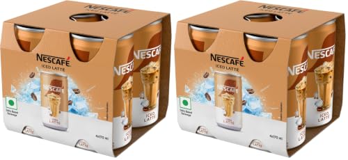 Image of Nescafe Cafe-Style Cold Coffee, Iced Latte, 170ml, (Pack of 8), Liquid, Box