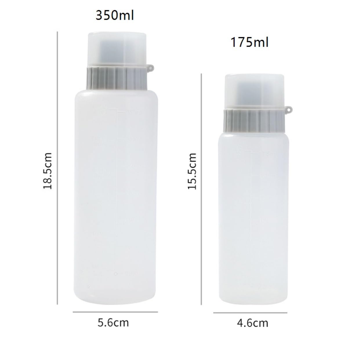 Quetschflasche Squeeze Flasche 5-teiliges Set Aus Gewürz-Quetschflaschen Mit Skala, Ketchup-Flasche, Ölflasche, Soße, Kunststoffbehälter, Küchenutensilien Saucenflasche(G,175ml)