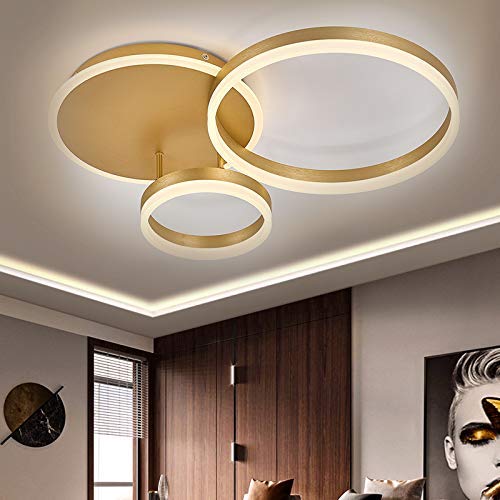 Lustre LED Moderne 57W Plafonnier Rond Blanc Froid pour Salon