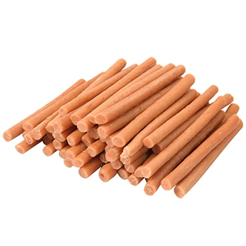 MERSJO Hundeleckerli - 85% Hoher Fleischanteil, Keine Zusatzstoffe, Getreide- und Zuckerfrei, Leckereien für Hunde zur täglichen Ergänzung, Natürliche Kauhilfe, Lachs-Kabanos, 500g