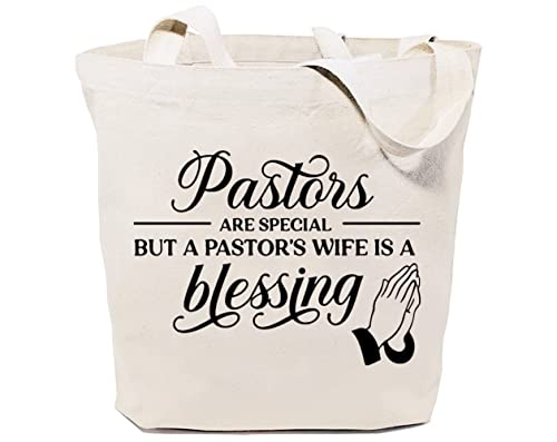 GXVUIS Sacola de lona reutilizável, bolsa de ombro para compras, trabalho, presentes para esposa, pastor, presente de apreciação, Branco, Large
