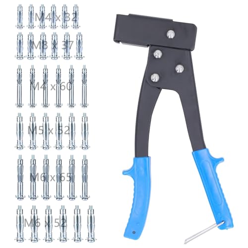 Alicates de Montaje para Juego de Tacos para Cavidades, Juego de Anclajes para Placas de Yeso, Con 36 Taco para pared Anclaje para Cavidades, Herramienta de Fijación de Anclajes de Pared, Para Madera