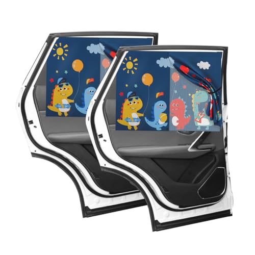ZIMISI Car Window Shades, Magnetic Double Layer Window Screen for Baby Protection, UV Protection Privacy Blackout/Half Shade Car Window Covers, Auto Sun Shade Curtains Accessories (Blue)