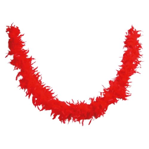 P'tit Clown - 21602 - Boa plumes - Rouge - Longueur 160 cm - Unisexe - Accessoire parfait pour Déguisement, Charleston, Années 20, Flapper, Carnaval, Fête costumée