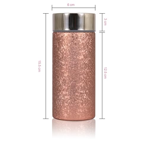 Image of Titanium Water Cup with Lid, Leakproof & Lightweight Portable Bottle, Durable Metal Drink Container for Office Travel Home, Reusable Teacup for Daily Use (Titanium Golden, 350 ML)