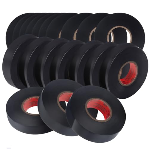 Image of 20-Pack Black Electrical Insulating Tape,3 /4 in x 66 ft Industrial Grade UL /CSA Listed Waterproof Vinyl Electrical Tape Flame Retardant Outdoor Electric Insulating Wire Wrapping (Black)
