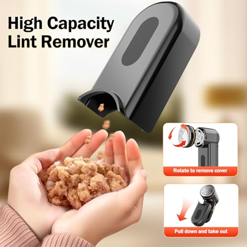 Z-TIISON Electric Lint Remover, Portable Fabric Shaver Defuzzer With 6-Leaf Blades, Dual Protection, Removable Bin, Quickly Remove Fuzz, Lint Balls, Pills, Bobbles From Clothes (Black&Gold) - 6