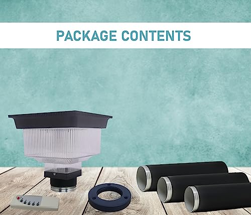 hardoll Solar Light Outdoor for Home Garden 48LED Waterproof Pillar Wall Gate Post Lamp with Pole(Pack of 1-Cool&Warm White, Aluminium+PC)