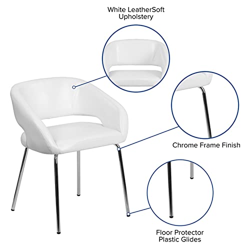 Flash Furniture Fusion Series Contemporary White Leathersoft Side Reception Chair, 28.75 X 23.5 X 21.75 #TOP5
