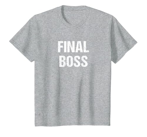 Final Boss T-Shirt, Youth, Heather Grey, X-Small