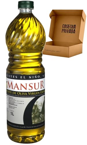 MANSUR - Aceite de Oliva Virgen Extra de Andalucía - Envio 24h - Aceite de Oliva Andalucía Premium - Medalla de Oro - Aceite Regalo (B 1 L, 1, unidad)